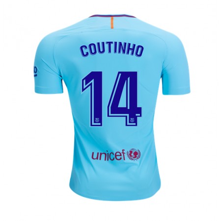 Billige Fotballdrakter FC Barcelona Philippe Coutinho 14 Bortedraktsett 2017/18 Kortermet