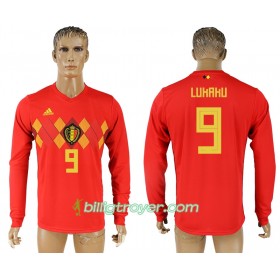 Billige Fotballdrakter Belgia Romelu Lukaku 9 VM 2018 Hjemmedraktsett Langermet