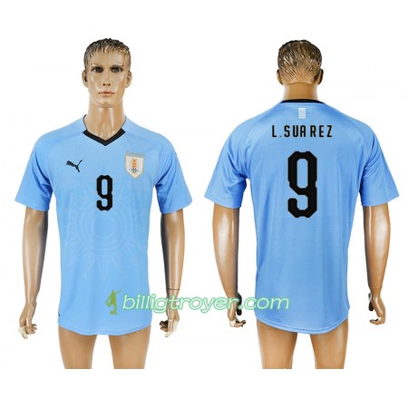 Billige Fotballdrakter Uruguay Luis Suarez 9 VM 2018 Hjemmedraktsett