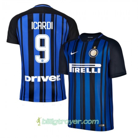 Billige Fotballdrakter Inter Icardi 9 Hjemmedraktsett 2017/18 Kortermet