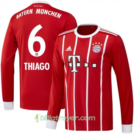 Billige Fotballdrakter FC Bayern München Thiago 6 Hjemmedraktsett 2017/18 Langermet
