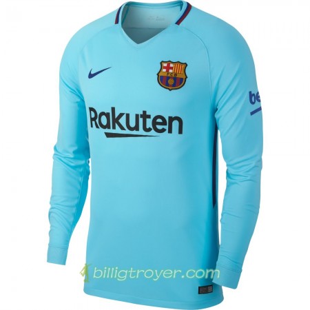 Billige Fotballdrakter FC Barcelona Bortedraktsett 2017/18 Langermet 