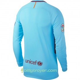 Billige Fotballdrakter FC Barcelona Bortedraktsett 2017/18 Langermet 