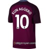 Billige Fotballdrakter Manchester City Kun Agüero Bortedraktsett 2017/18 Kortermet