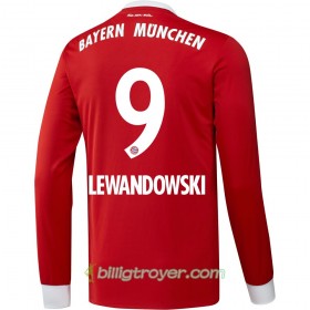 Billige Fotballdrakter FC Bayern München Lewandowski 9 Hjemmedraktsett 2017/18 Langermet