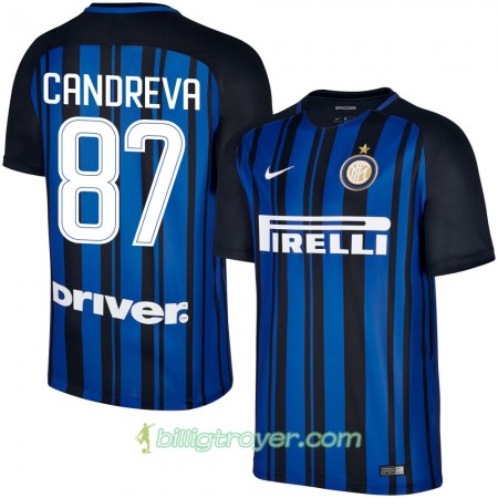 Billige Fotballdrakter Inter Candreva 87 Hjemmedraktsett 2017/18 Kortermet