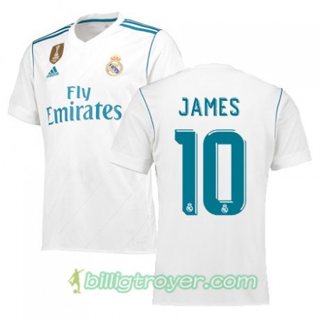 Billige Fotballdrakter Real Madrid JAMES 10 Hjemmedraktsett 2017/18 Kortermet