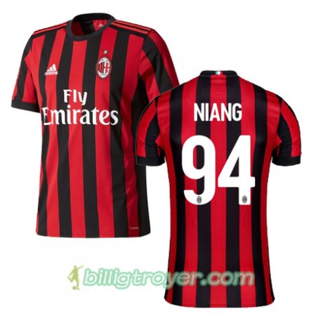 Billige Fotballdrakter AC Milan NIANG 94 Hjemmedraktsett 2017/18 Kortermet