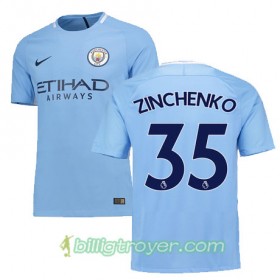 Billige Fotballdrakter Manchester City ZINCHENKO 35 Hjemmedraktsett 2017/18 Kortermet