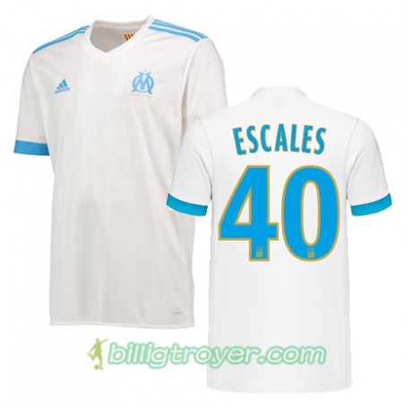 Billige Fotballdrakter Olympique de Marseille FLORIAN ESCALES 40 Hjemmedraktsett 2017/18 Kortermet