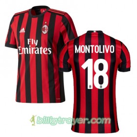 Billige Fotballdrakter AC Milan MONTOLIVO 18 Hjemmedraktsett 2017/18 Kortermet