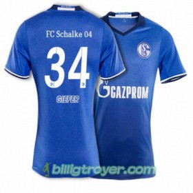 Billige Fotballdrakter FC Schalke 04 GIEFER 34 Hjemmedraktsett 2017/18 Kortermet