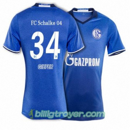 Billige Fotballdrakter FC Schalke 04 GIEFER 34 Hjemmedraktsett 2017/18 Kortermet