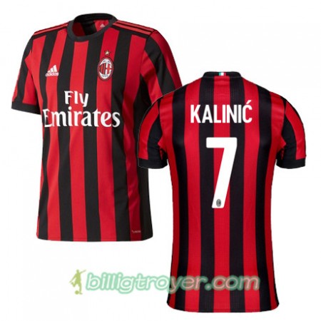 Billige Fotballdrakter AC Milan KALINIC 7 Hjemmedraktsett 2017/18 Kortermet