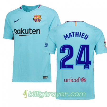 Billige Fotballdrakter FC Barcelona MATHIEU 24 Bortedraktsett 2017/18 Kortermet