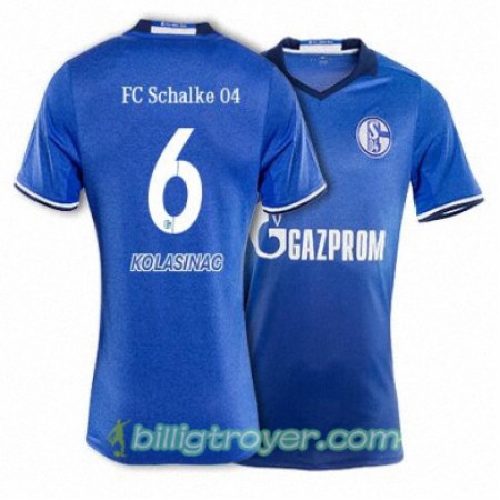 Billige Fotballdrakter FC Schalke 04 KOLASINAC 6 Hjemmedraktsett 2017/18 Kortermet