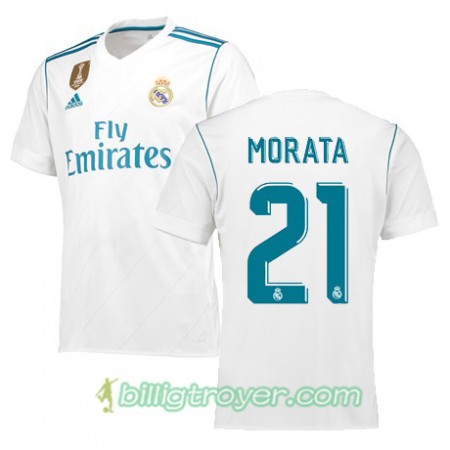 Billige Fotballdrakter Real Madrid MORATA 21 Hjemmedraktsett 2017/18 Kortermet