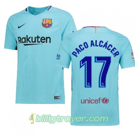 Billige Fotballdrakter FC Barcelona Paco Alcacer 17 Bortedraktsett 2017/18 Kortermet