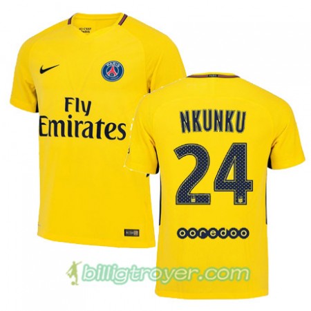 Billige Fotballdrakter Paris SG CHRISTOPHER NKUNKU 24 Bortedraktsett 2017/18 Kortermet