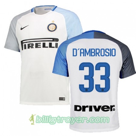 Billige Fotballdrakter Inter D AMBROSIO 33 Bortedraktsett 2017/18 Kortermet