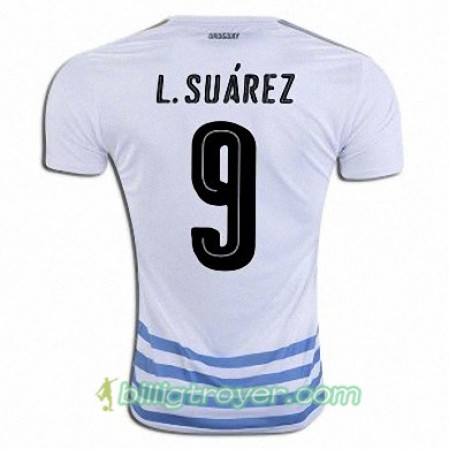 Billige Fotballdrakter Uruguay LUIS SUAREZ Bortedraktsett 2016/17 Kortermet