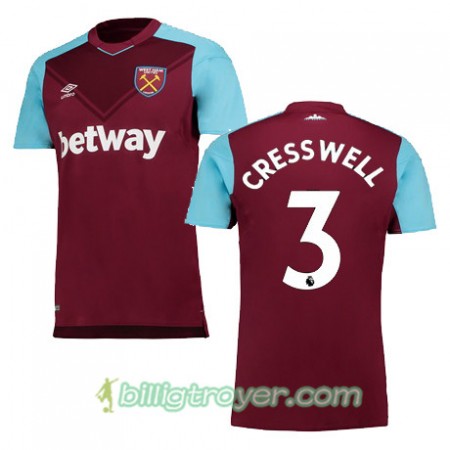 Billige Fotballdrakter West Ham United CRESSWELL Hjemmedraktsett 2017/18 Kortermet