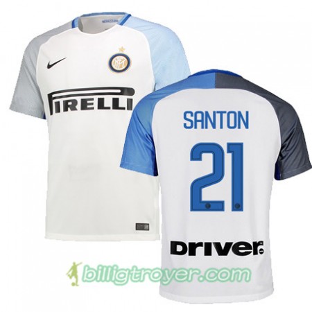 Billige Fotballdrakter Inter SANTON 21 Bortedraktsett 2017/18 Kortermet