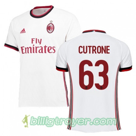 Billige Fotballdrakter AC Milan CUTRONE 63 Bortedraktsett 2017/18 Kortermet