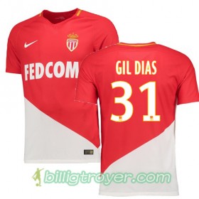 Billige Fotballdrakter AS Monaco GIL DIAS 31 Hjemmedraktsett 2017/18 Kortermet