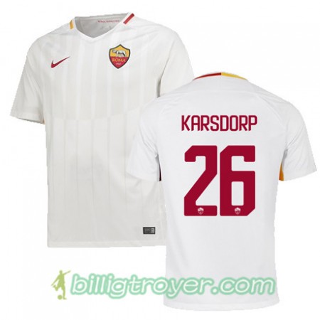 Billige Fotballdrakter AS Roma KARSDORP 26 Bortedraktsett 2017/18 Kortermet