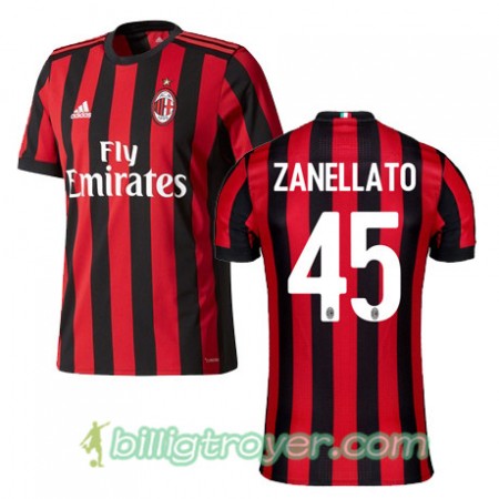 Billige Fotballdrakter AC Milan ZANELLATO 45 Hjemmedraktsett 2017/18 Kortermet