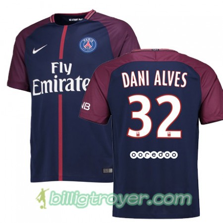 Billige Fotballdrakter Paris SG DANI ALVES 32 Hjemmedraktsett 2017/18 Kortermet
