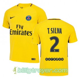 Billige Fotballdrakter Paris SG THIAGO SILVA 2 Bortedraktsett 2017/18 Kortermet