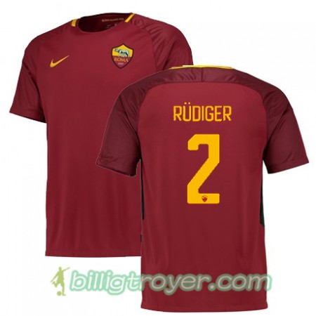 Billige Fotballdrakter AS Roma RUDIGER 2 Hjemmedraktsett 2017/18 Kortermet