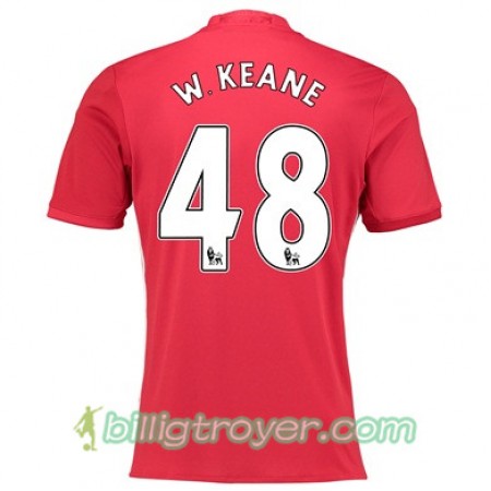 Billige Fotballdrakter Manchester United W KEANE 48 Hjemmedraktsett 2017/18 Kortermet