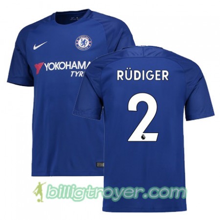 Billige Fotballdrakter Chelsea RUDIGER 2 Hjemmedraktsett 2017/18 Kortermet
