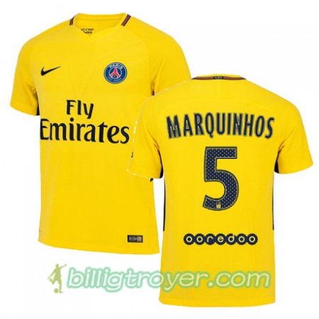 Billige Fotballdrakter Paris SG MARQINHOS 5 Bortedraktsett 2017/18 Kortermet
