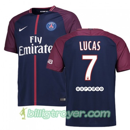 Billige Fotballdrakter Paris SG LUCAS MOURA 7 Hjemmedraktsett 2017/18 Kortermet