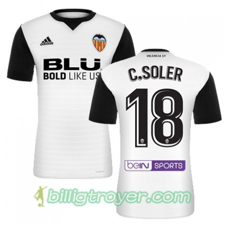 Billige Fotballdrakter Valencia CF C SOLER Hjemmedraktsett 2017/18 Kortermet