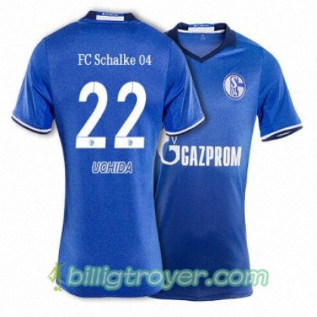 Billige Fotballdrakter FC Schalke 04 UCHIDA 22 Hjemmedraktsett 2017/18 Kortermet