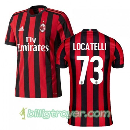 Billige Fotballdrakter AC Milan LOCATELLI 73 Hjemmedraktsett 2017/18 Kortermet