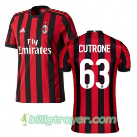 Billige Fotballdrakter AC Milan CUTRONE 63 Hjemmedraktsett 2017/18 Kortermet