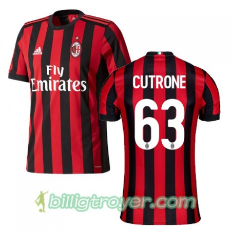 Billige Fotballdrakter AC Milan CUTRONE 63 Hjemmedraktsett 2017/18 Kortermet