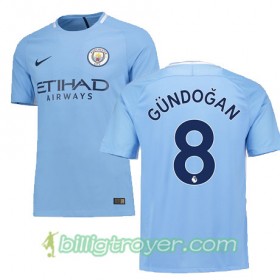 Billige Fotballdrakter Manchester City GUNDOGAN 8 Hjemmedraktsett 2017/18 Kortermet