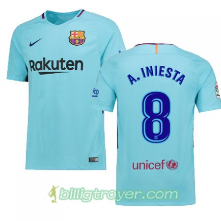 Billige Fotballdrakter FC Barcelona A.INIESTA 8 Bortedraktsett 2017/18 Kortermet