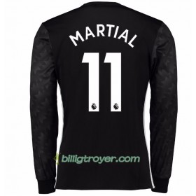 Billige Fotballdrakter Manchester United Anthony Martial 11 Bortedraktsett 2017/18 Langermet