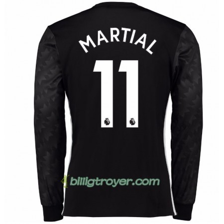Billige Fotballdrakter Manchester United Anthony Martial 11 Bortedraktsett 2017/18 Langermet