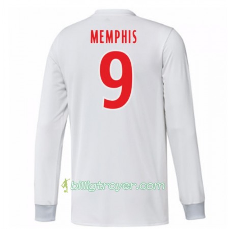 Billige Fotballdrakter Olympique Lyonnais Memphis Depay 9 Hjemmedraktsett 2017/18 Langermet