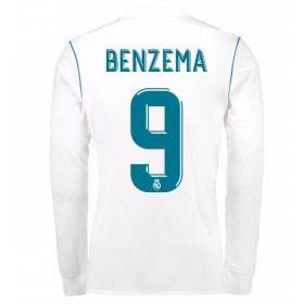 Billige Fotballdrakter Real Madrid Karim Benzema 9 Hjemmedraktsett 2017/18 Langermet