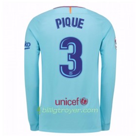 Billige Fotballdrakter FC Barcelona Gerard Pique 3 Bortedraktsett 2017/18 Langermet